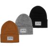Sada Kulichů Union High Cuff Beanie (3pcs)  - Black, Gray, Brown