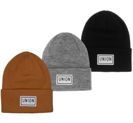 Sada Kulichů Union High Cuff Beanie (3pcs)  - Black, Gray, Brown